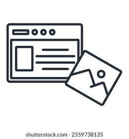digital content icon. vector.Editable stroke.linear style sign for use web design,logo.Symbol illustration.