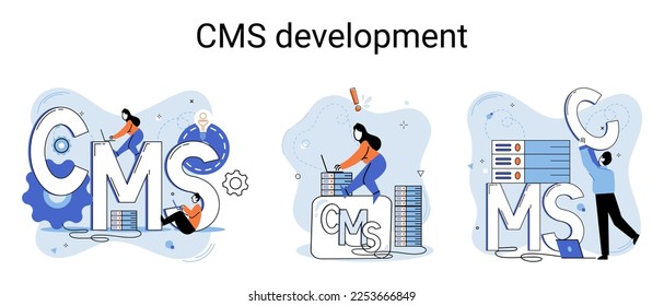 Sistema de gestión de contenido digital, metáfora de software de desarrollo de CMS. Sistema de información o programa informático que permiten organizar el proceso colaborativo de creación, edición y administración de software en red