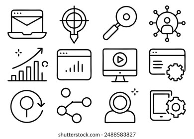 Anuncio Horizontal o ilustración de Vector de esquema de contenido digital