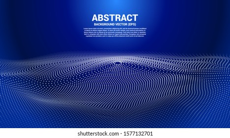 Digital Contour curve dot and line ripple and wave with wireframe . Abstract Background for 3D Futuristic technology concept