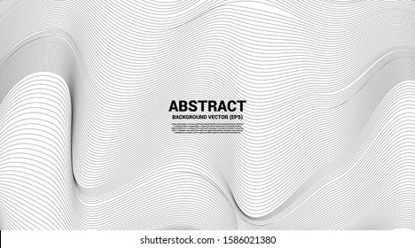Digital Contour curve dot and line and wave with wireframe . Abstract Background for 3D Futuristic technology concept