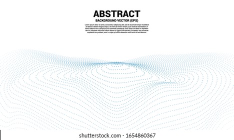 Digital Contour curve dot and line ripple and wave with wireframe . Abstract Background for 3D Futuristic technology concept