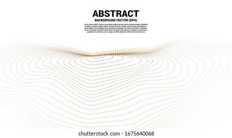 Digital Contour curve dot and line ripple and wave with wireframe . Abstract Background for 3D Futuristic technology concept
