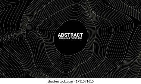 Digital Contour curve dot and line ripple and wave with wireframe . Abstract Background for 3D Futuristic technology concept