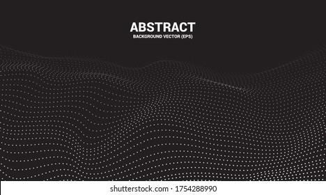 Digital Contour curve dot and line ripple and wave with wireframe . Abstract Background for 3D Futuristic technology concept