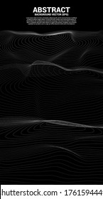 Digital Contour curve dot and line ripple and wave with wireframe . Abstract Background for 3D Futuristic technology concept