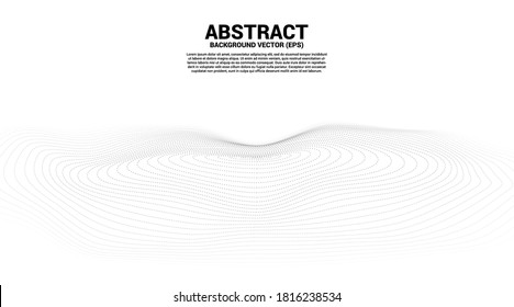 Digital Contour curve dot and line ripple and wave with wireframe . Abstract Background for 3D Futuristic technology concept