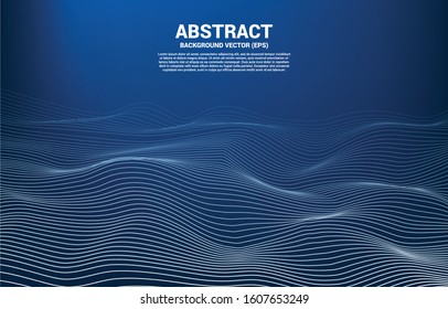 Digital Contour curve line and wave with wireframe . Abstract Background for 3D Futuristic technology concept