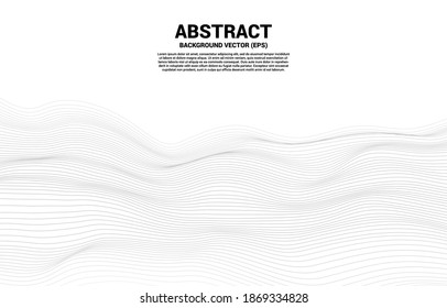 Digital Contour curve line and wave with wireframe . Abstract Background for 3D Futuristic technology concept