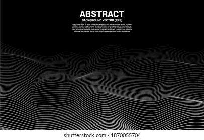 Digital Contour curve line and wave with wireframe . Abstract Background for 3D Futuristic technology concept