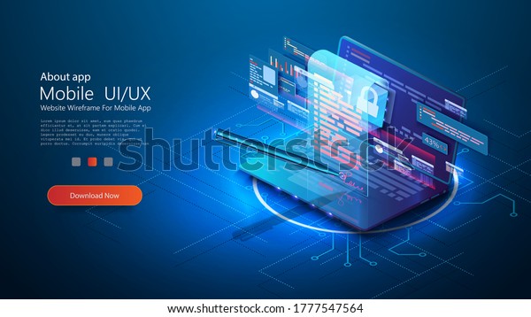 Digital
contract, electronic Signature of the document, data Protection and
Privacy policy concept, encryption. Online e-contract document sign
via smartphone or laptop. Flat Isometric
Vector