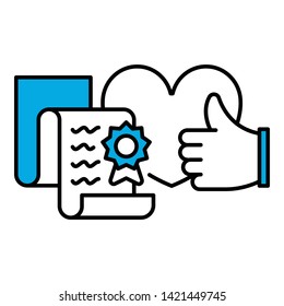 Digital contract icon. Outline digital contract vector icon for web design isolated on white background