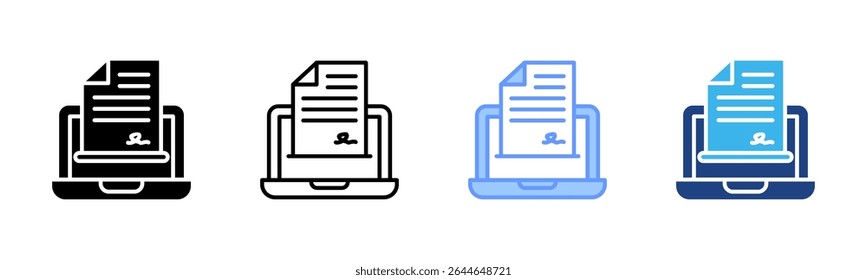 Digital Contract icon sheet multiple style collection