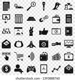 Digital contract icons set. Simple style of 36 digital contract vector icons for web for any design