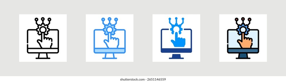 Icono de control digital Conjunto de Colección Estilo múltiple
