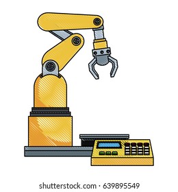 digital controller for robot in factory. smart factory industry