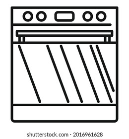 Digital convection oven icon outline vector. Electric grill stove. Kitchen convection oven