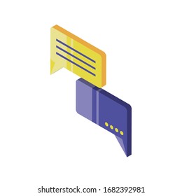 digital conversation on white background vector illustration design