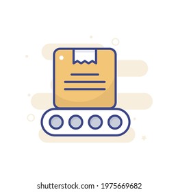 Digital Conveyor vector filled outline icon style illustration. EPS 10 File