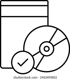 Digital Copy in Disc Vector Icon Design, Software and web development symbol on white background, Computer Programming and Coding stock illustration, Approved Package Concept, 