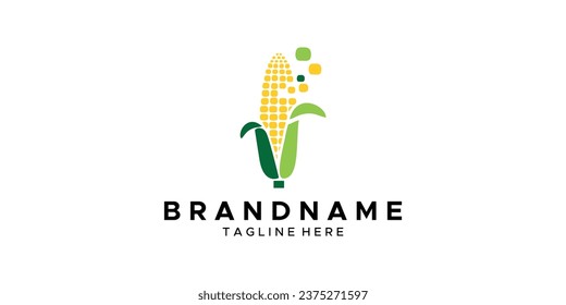 a digital corn themed graphic image, on a white background. graphic vector base.