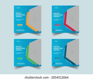 Digital corporate business marketing social media post template. Editable minimal banner layout, Vector illustration design