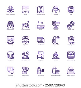 Digital Corporate icon pack for your website, mobile, presentation, and logo design. Digital Corporate icon basic line gradient design. Vector graphics illustration and editable stroke.