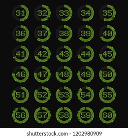 Digital countdown timer. Clock counter. Vector template for your design.