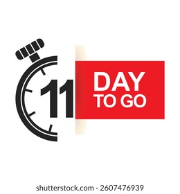 Digital countdown timer displaying eleven days remaining until event deadline