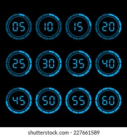 Digital Countdown Timer With Five Minutes Interval.