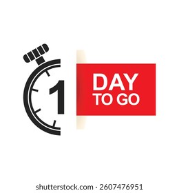 Digital countdown timer showing one day remaining for deadline or event