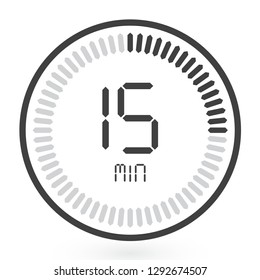 Digital Countdown Timer Vector Icon. Modern Stopwatch Analog or Digital Timer Illustration.