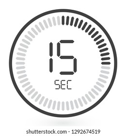 Digital Countdown Timer Vector Icon. Modern Stopwatch Analog or Digital Timer Illustration.