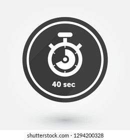 Digital Countdown Timer Vector Roundel. Modern Stopwatch Analog or Digital Timer Icon.