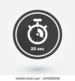 Digital Countdown Timer Vector Roundel. Modern Stopwatch Analog Or Digital Timer Icon.