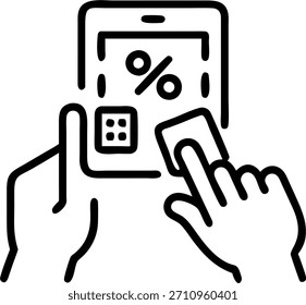 Digital coupon scanning at self checkout concept as Close up of hands scanning digital coupons on a smartphone at a self checkout kiosk. Camera pans between the phone the scanner and the checkout screen showing discounts applied. Illustrates the intersection of technology and discounts in modern retail. in Photo Stock Concept , copy space for advertisement or banner with Photo Realistic as high Quality Detail --ar 7:2