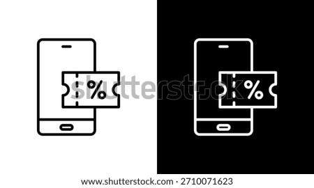 Digital Coupons White Icon Set Design