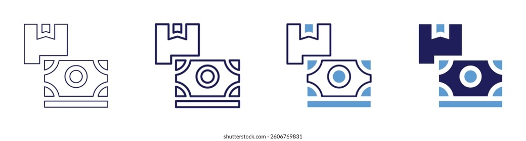 Digital courier icon in 4 different styles. Thin Line, Line, Bold Line, Duotone. Duotone style. Editable stroke.