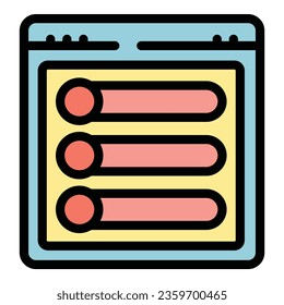 Digital course icon outline vector. Training seminar. Coach school color flat