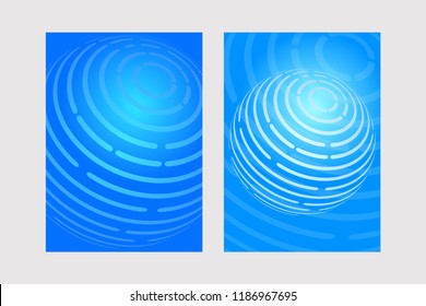 Digital cover, card template design, internet, networking, vector banner with globe