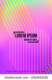 Digital Cover Design for your Business with Abstract Lines and Holography Background. Futuristic Poster, Flyer, Layout with Liquid Pattern for Branding, Identity. Vector minimalistic brochure. A4 set