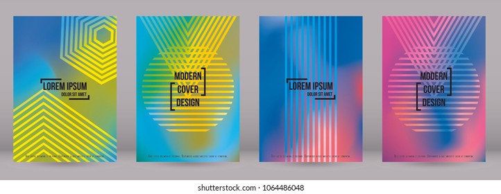 Digital Cover Design for your Business with Abstract Lines and Holography Background. Futuristic Poster, Flyer, Layout with Liquid Pattern for Branding, Identity. Vector minimalistic brochure. A4 set