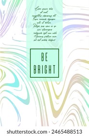 Digital Cover Design for your Business with Abstract Lines and Holography Background. Marble Poster, Flyer, Layout with Liquid Pattern for Branding, Identity. Vector minimalistic brochure.
