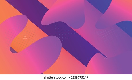 Digital Cover. Flow Fluid Poster. Vibrant Frame. Color Landing Page. Violet Memphis Flyer. Gradient Layout. Futuristic Element. Commercial Geometry. Lilac Digital Cover