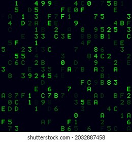 Digitale Abdeckung. Grüner, spärlicher, sechseckiger Hintergrund. Kleines, nahtloses Muster. Stilvolle Vektorgrafik.