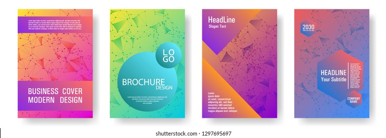 Digital cover layout design. Global network connection of points and lines. Interlinked nodes, molecular or  big data cloud structure concept. Network nodes information technology cover.