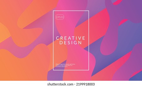 Digital Cover. Liquid Design. Technology Presentation. Trendy Frame. Blue Hipster Flyer. Modern Screen. Wave Landing Page. Color Minimal Shape. Magenta Digital Cover