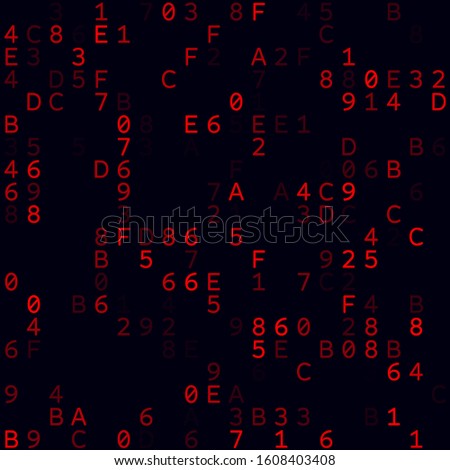 Digital cover. Red sparse hexadecimal background. Small sized seamless pattern. Awesome vector illustration.