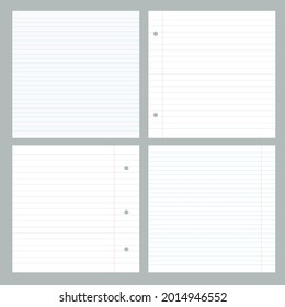 Creación digital de un bloc de notas con líneas y agujeros