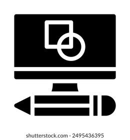 digital creative icon with style glyph